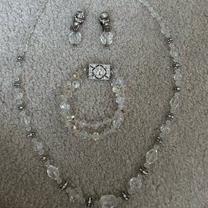 vintage clear glass set